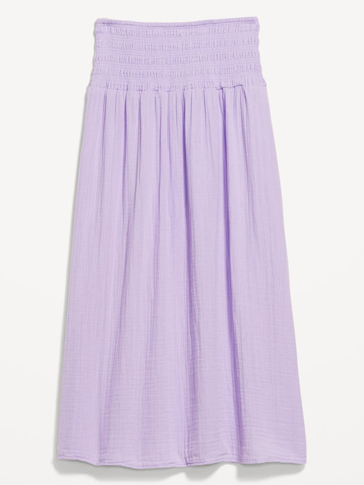 High-Waisted Crinkle Gauze Maxi Skirt
