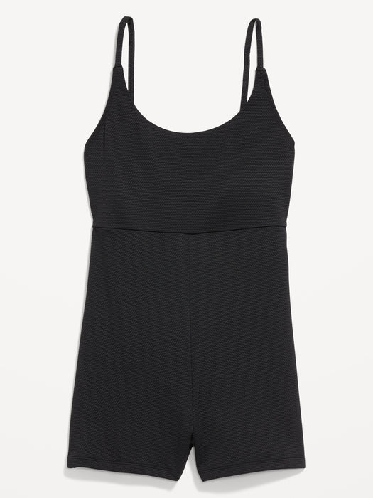 Textured Swim Romper -- 2.5-inch inseam