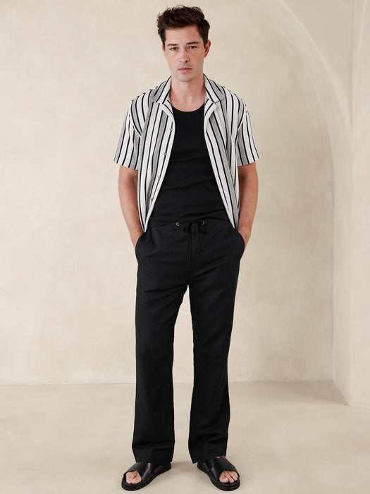 Onda Linen-Cotton Pull-On Pant