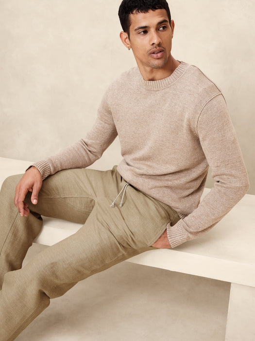 Onda Linen-Cotton Pull-On Pant