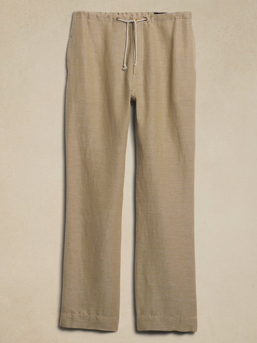 Onda Linen-Cotton Pull-On Pant