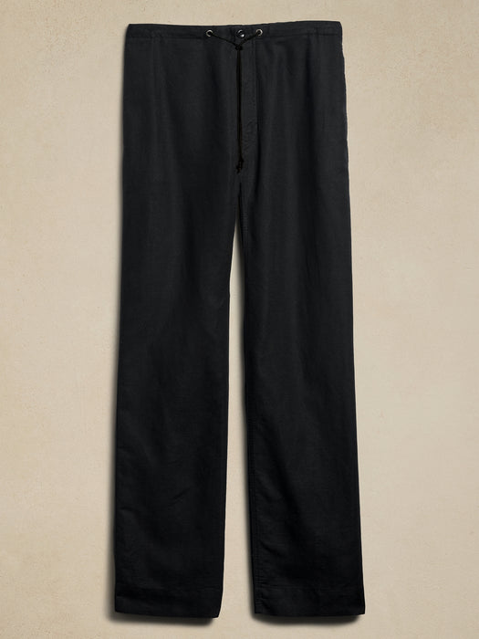 Onda Linen-Cotton Pull-On Pant