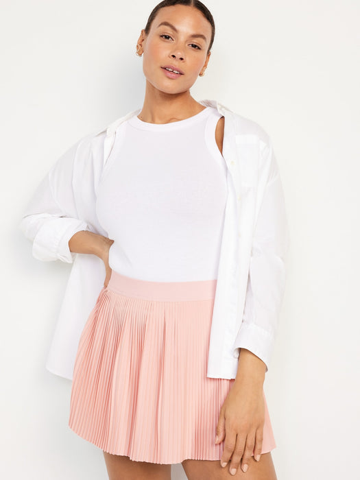 Extra High-Waisted StretchTech Micro-Pleated Skort