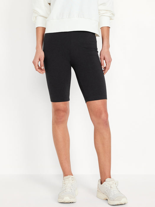 High-Waisted Biker Shorts -- 10-inch inseam