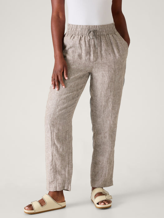Retreat Linen High Rise Ankle Pant