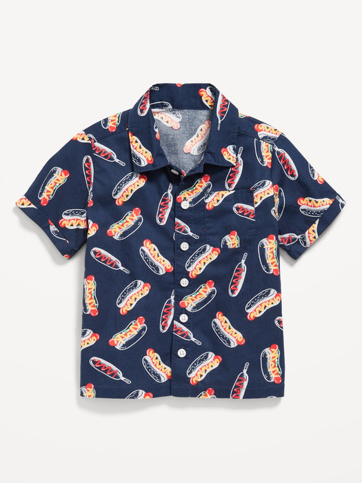 Printed Short-Sleeve Pocket Shirt for Toddler Boys