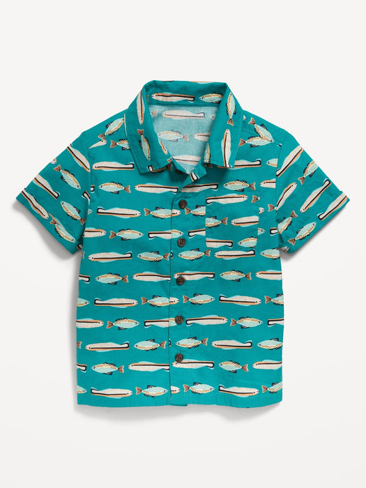 Short-Sleeve Graphic Pocket Shirt for Toddler Boys