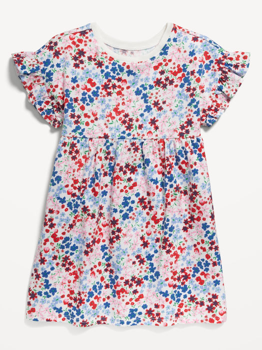 Printed Fit and Flare Dress for Toddler Girls