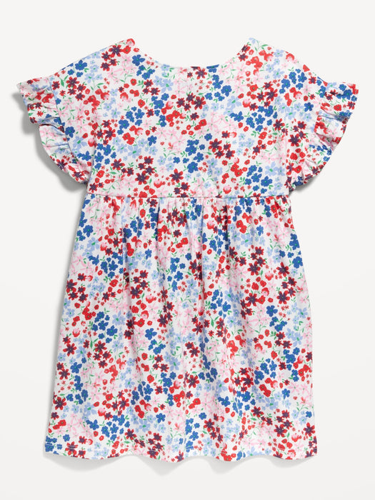 Printed Fit and Flare Dress for Toddler Girls