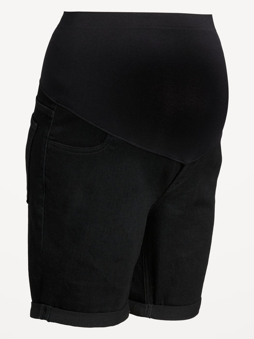 Maternity Full-Panel OG Straight Jean Shorts -- 9-inch inseam