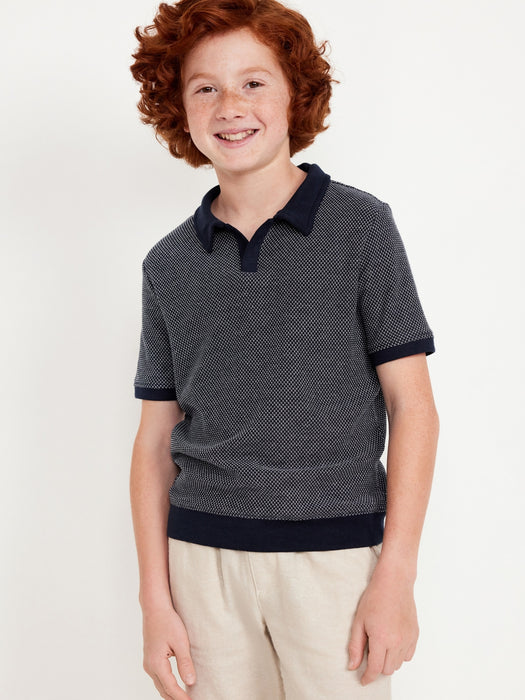 Short-Sleeve Knit Polo Shirt for Boys
