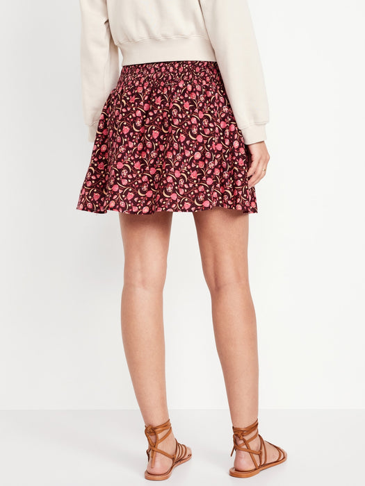 Smocked-Waist Mini Skirt