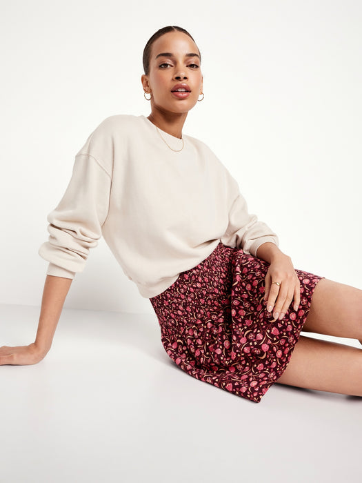 Smocked-Waist Mini Skirt