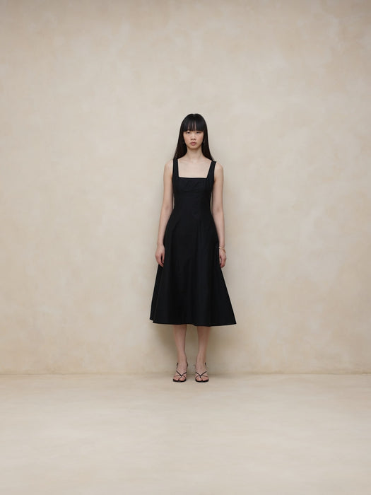 Natalia Square-Neck Midi Dress