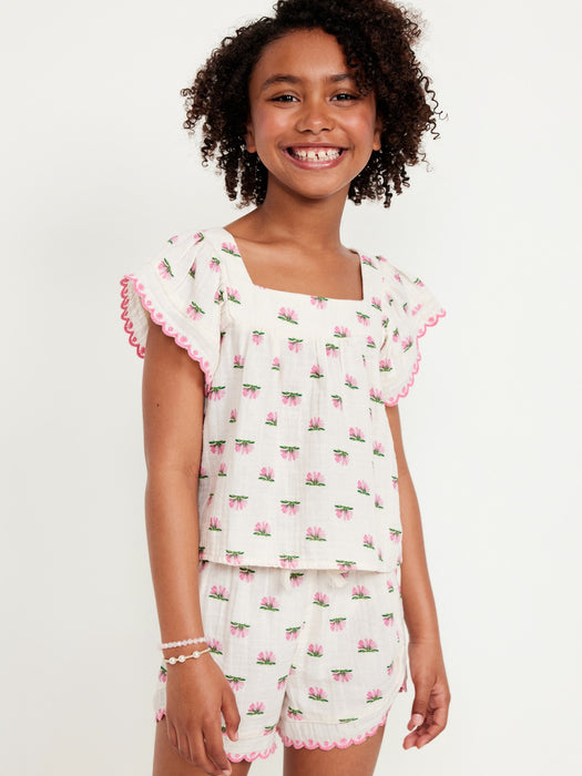 Flutter-Sleeve Swing Top for Girls