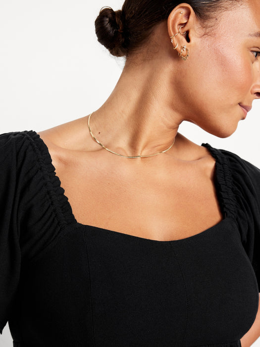 Flutter-Sleeve Crepe Top