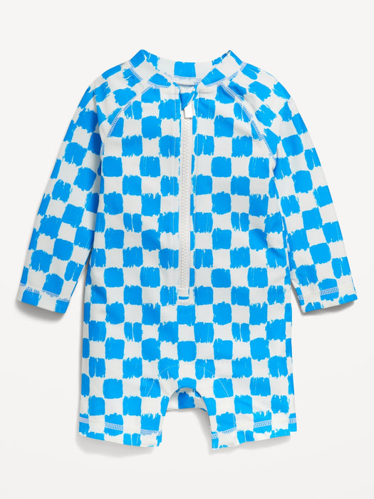 Matching Unisex Printed Swim Rashguard Bodysuit for Baby