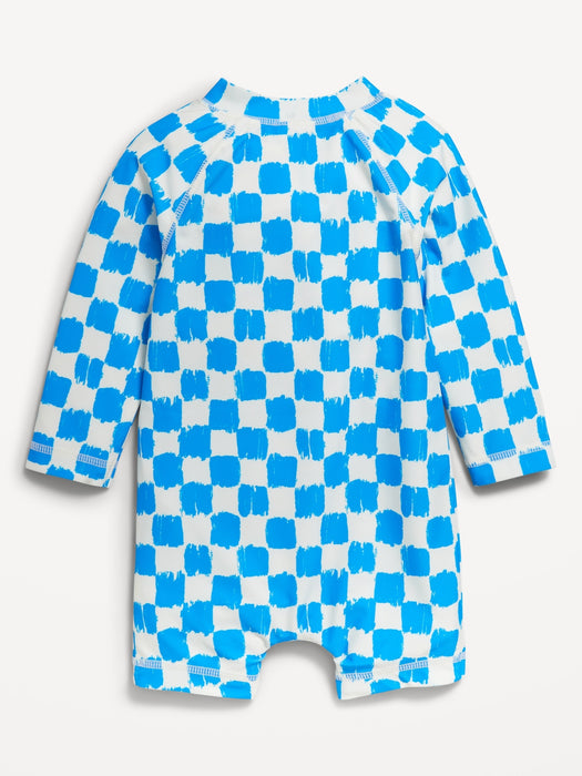 Matching Unisex Printed Swim Rashguard Bodysuit for Baby