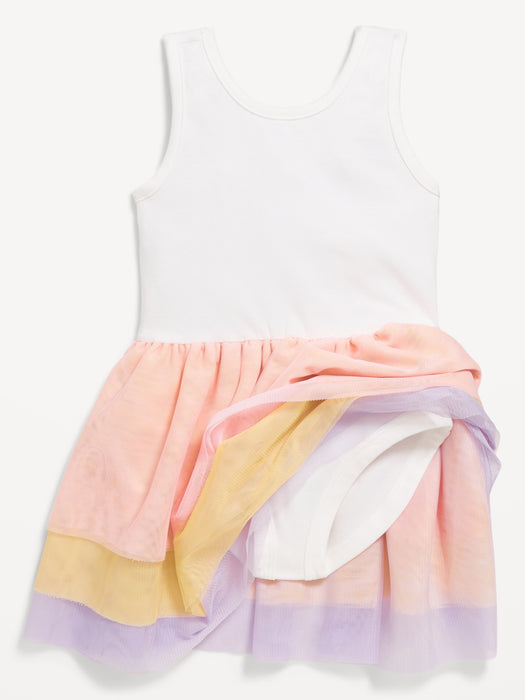 Sleeveless Bodysuit Tiered Tutu Dress for Toddler Girls