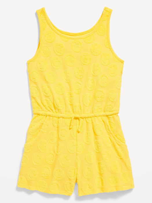 Sleeveless Terry Cinched-Waist Romper for Girls