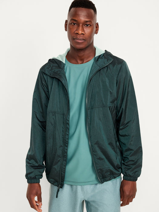 Wind-Resistant Hooded Zip Jacket