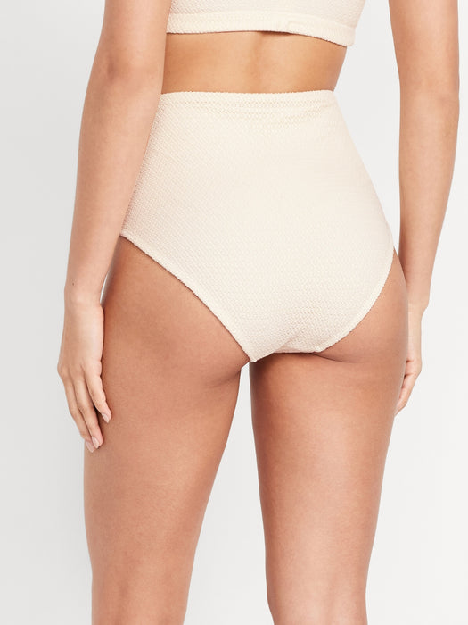 High-Waisted Crochet Bikini Swim Bottoms