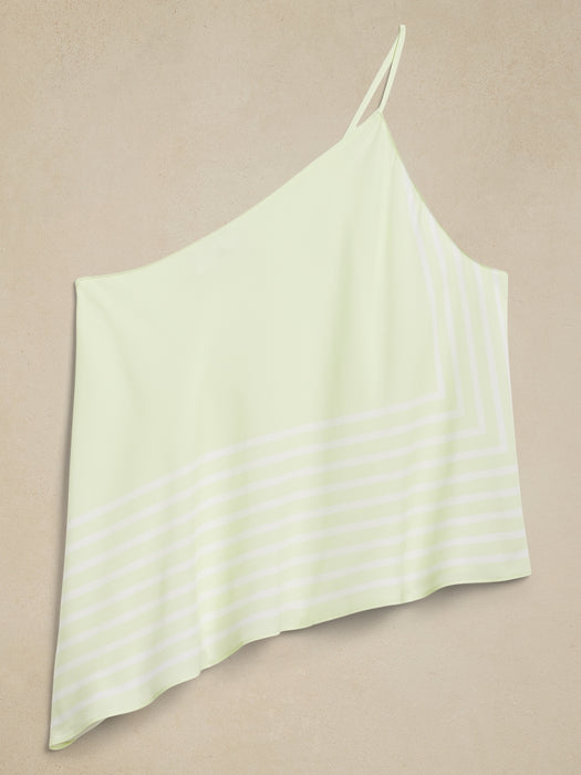 One-Shoulder Silk Top