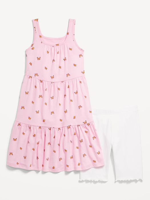2-Pack Sleeveless Swing Dress and Biker Shorts for Girls