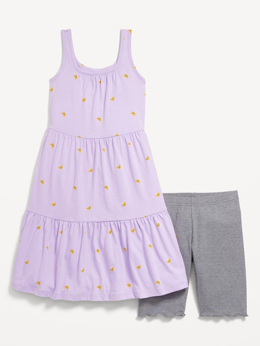 2-Pack Sleeveless Swing Dress and Biker Shorts for Girls