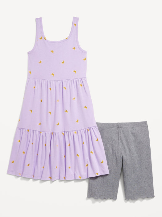 2-Pack Sleeveless Swing Dress and Biker Shorts for Girls