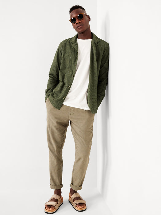 Button-Front Eyelet Shirt