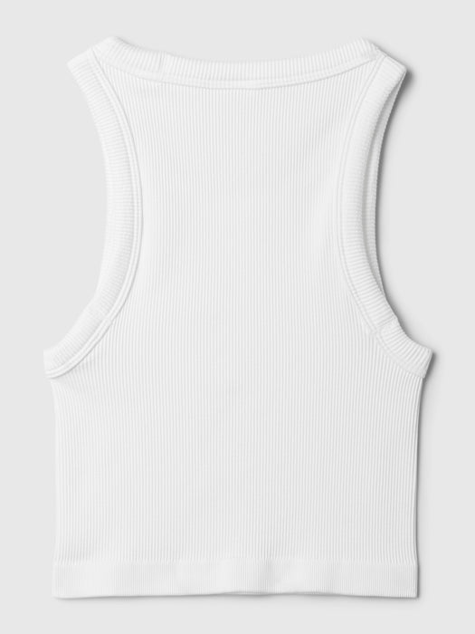 GapFit Seamless Rib Cropped Halter Tank Top