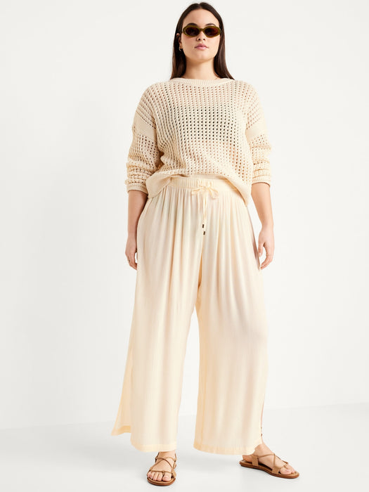 High-Waisted Swim Cover-Up Pants