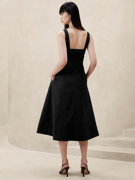 Natalia Square-Neck Midi Dress