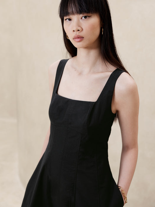 Natalia Square-Neck Midi Dress