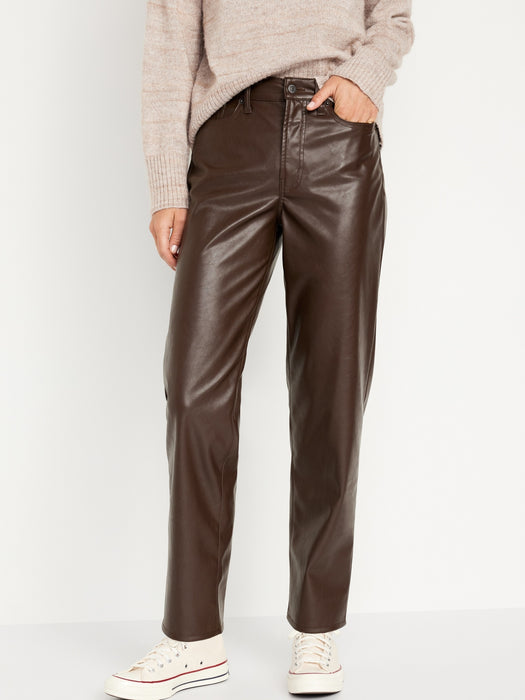 High-Waisted OG Loose Faux-Leather Pants