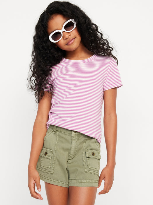 Cargo-Pocket Twill Shorts for Girls