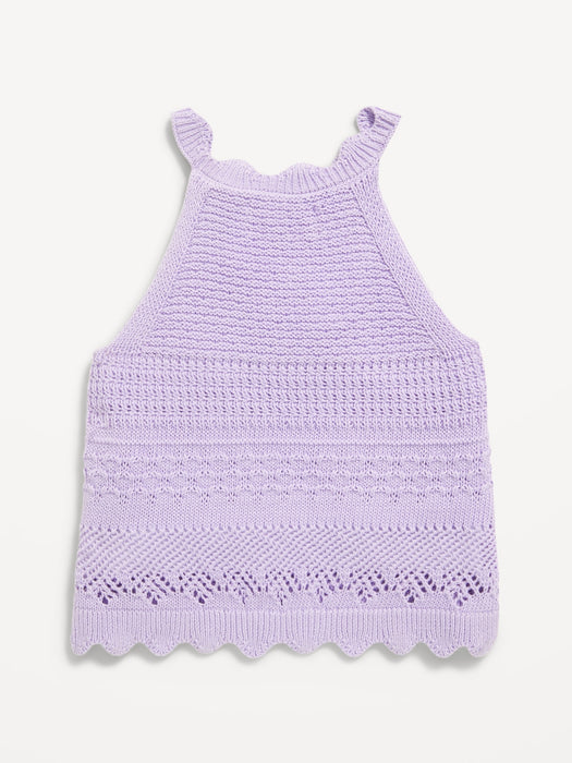 Crochet-Knit Tank Top for Girls