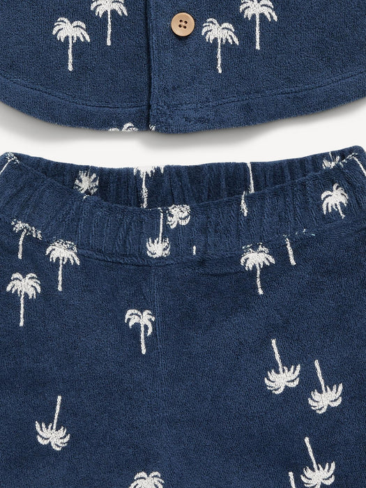 Printed Loop-Terry Shirt and Shorts Set for Baby