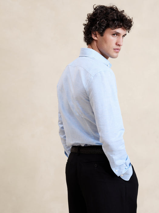 Slim Linen-Cotton Dress Shirt