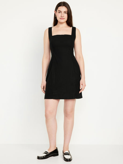 Sleeveless Linen-Blend Mini Dress