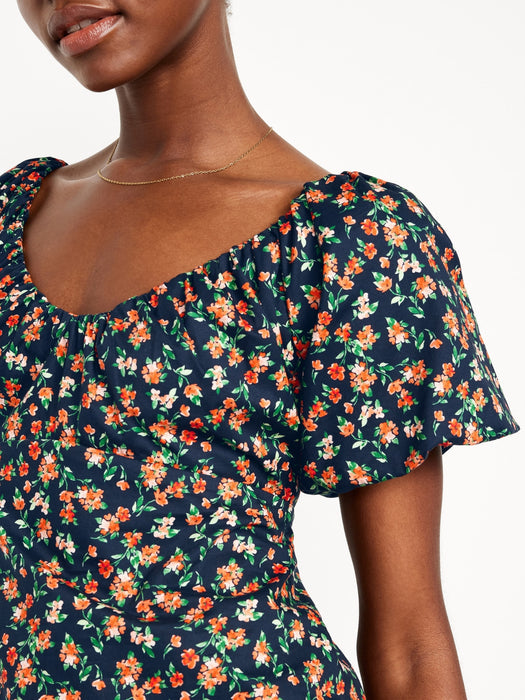 Waist-Defined V-Neck Top