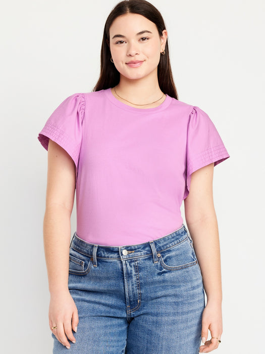 Flutter-Sleeve Combination Top