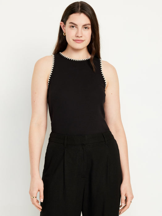 High-Neck Crop Tank Top