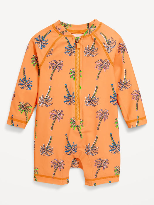 Matching Unisex Printed Swim Rashguard Bodysuit for Baby
