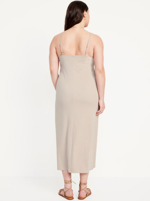 Sleeveless Rib-Knit Midi Dress