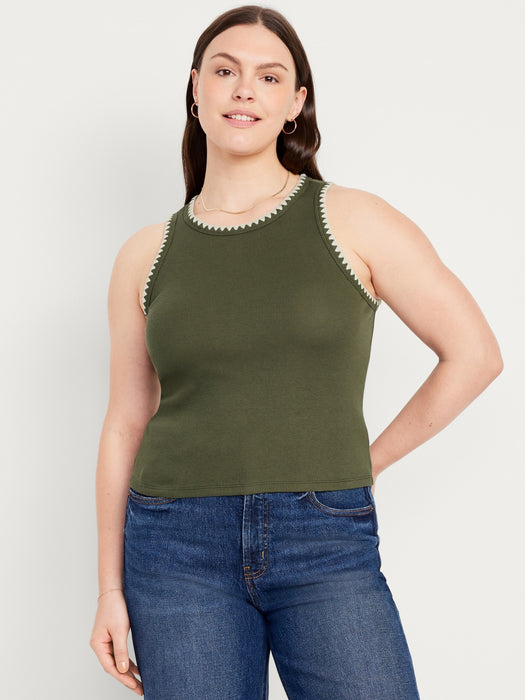 High-Neck Crop Tank Top