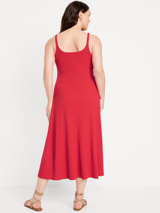 Fit & Flare Rib-Knit Maxi Dress