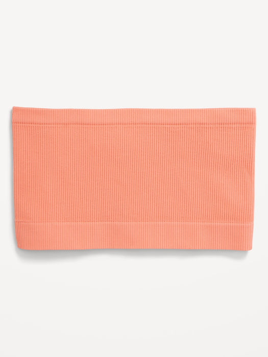 Rib-Knit Seamless Bandeau Bralette