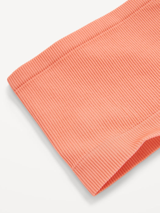 Rib-Knit Seamless Bandeau Bralette